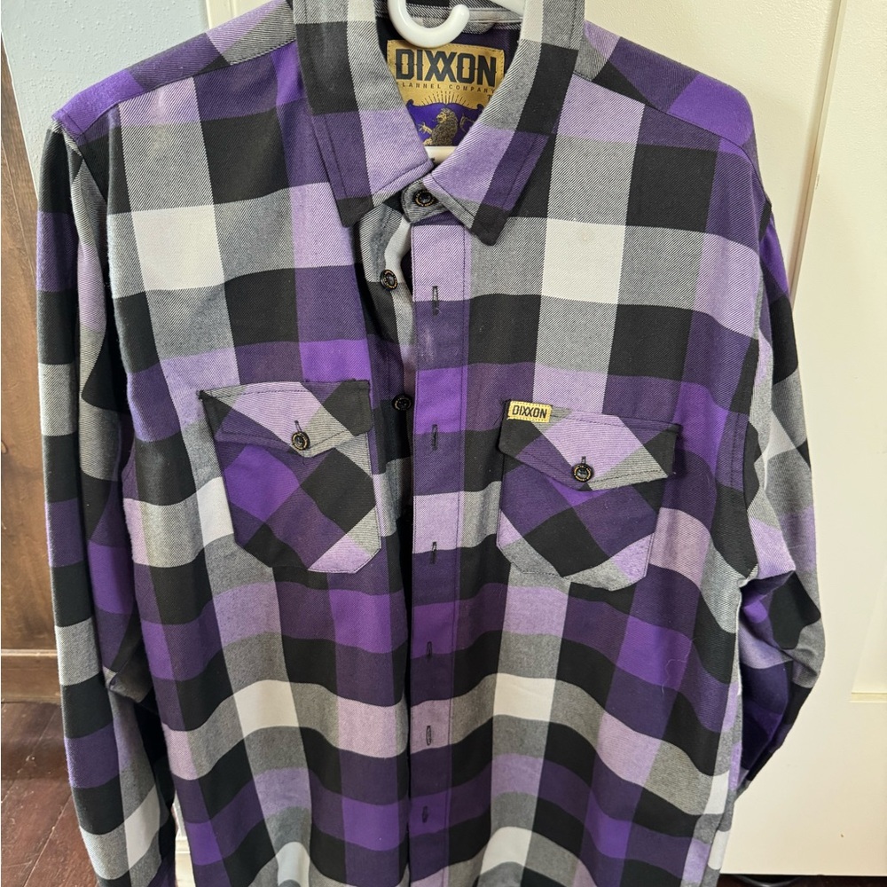 DIXXON Purple and Black Plaid Casual Shirt